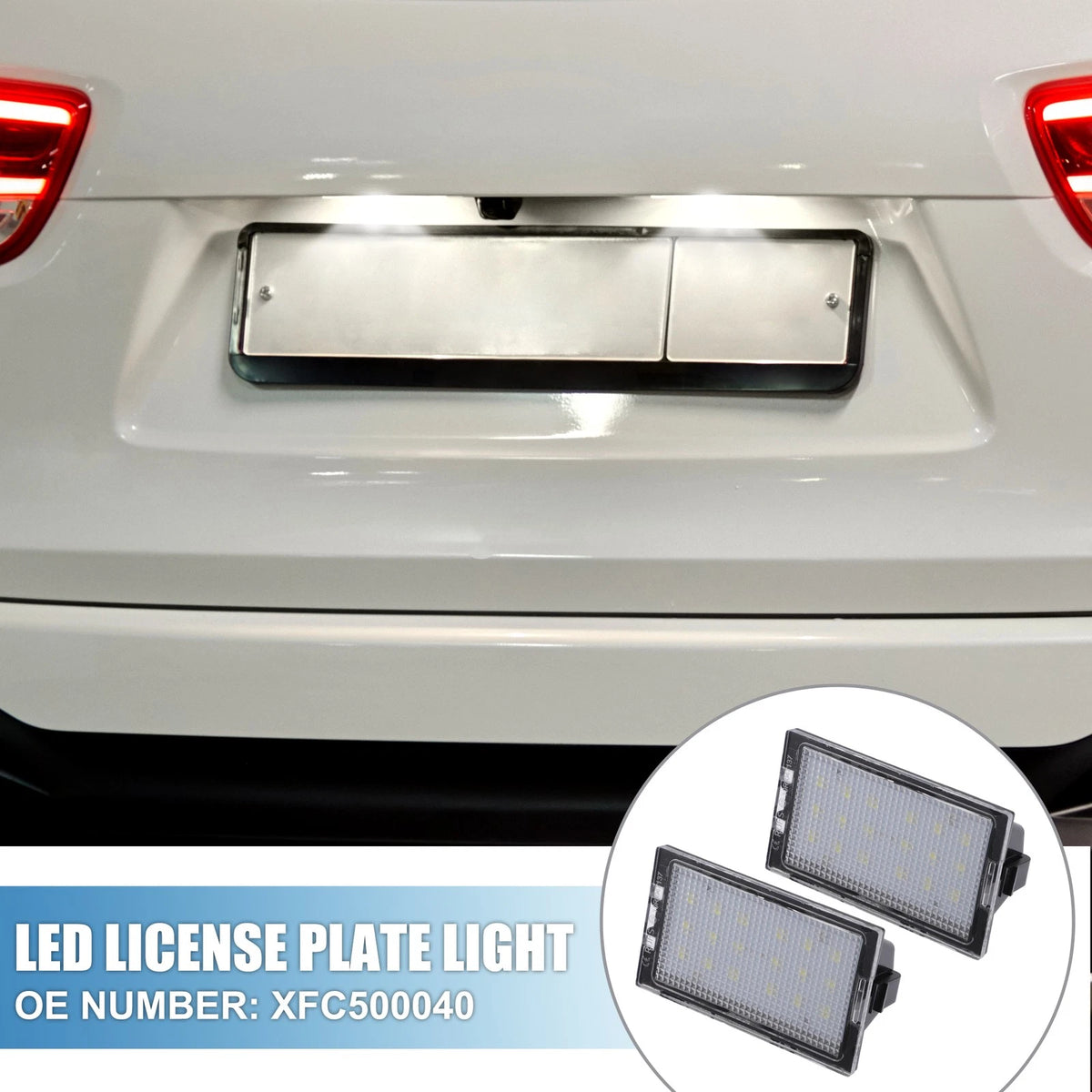 White LED License Plate Lights for Land Rover LR2 LR3 LR4 (2008-2016)