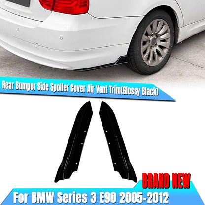 Rear Bumper Side Splitter Trim for BMW 3 Series E90 (2005-2012) Gloss Black
