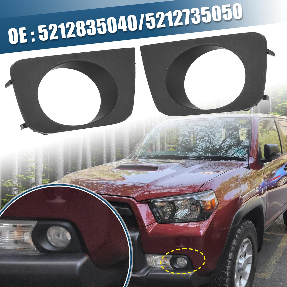 Front Fog Light Grille Cover Trim for Toyota (2016-2023)