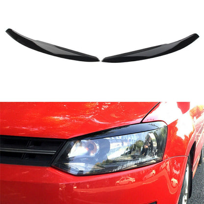 Headlight Eyebrow Cover Trim for VW Polo Mk5 6R 6C (2011-2017) Glossy Black