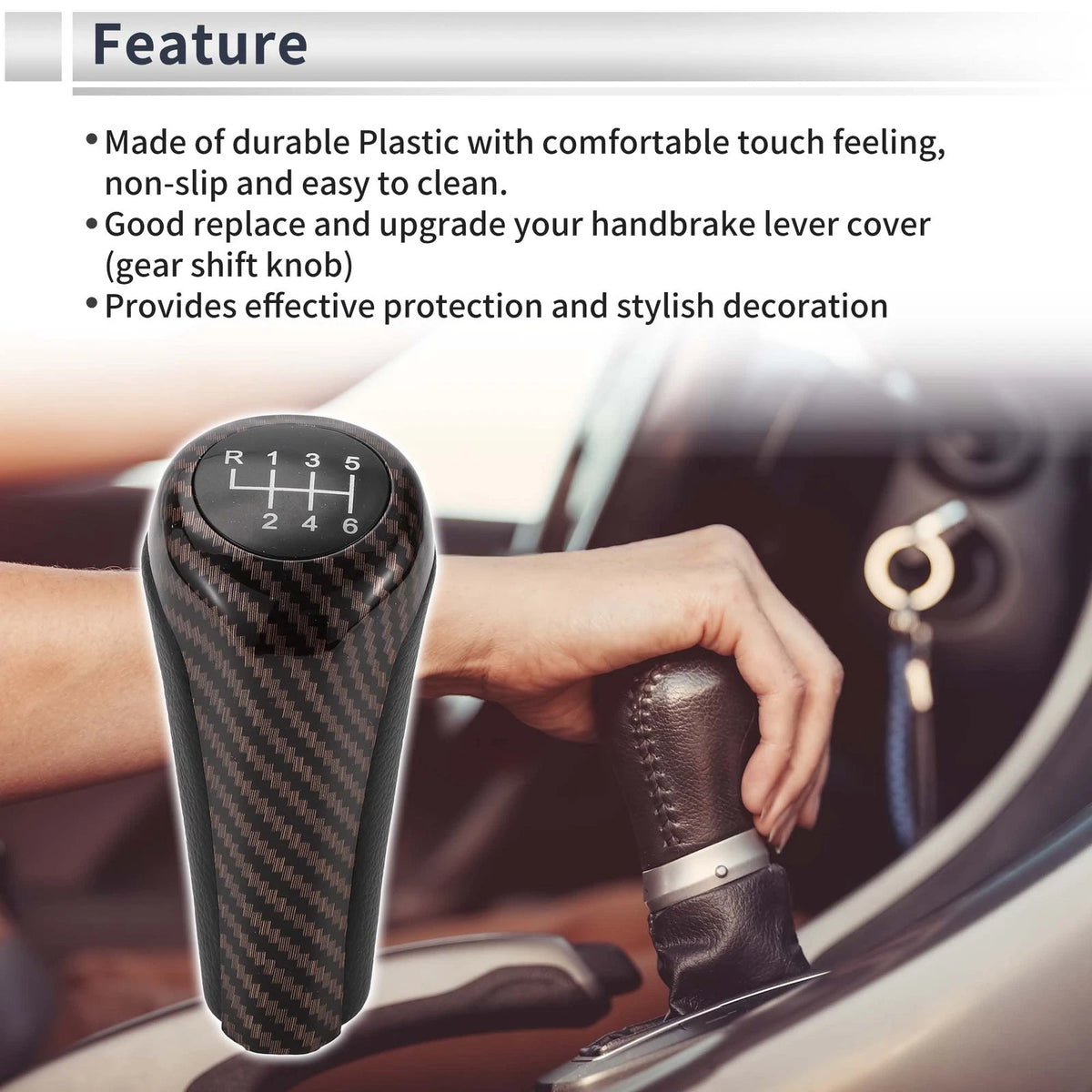 6 Speed Shift Knob for BMW X3 2004-2020 Plastic Stick Shifter Knob Brown Black