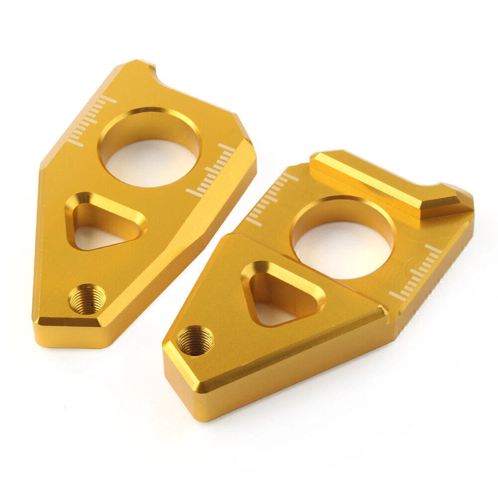 Yamaha YZF FZ8 FZ1 TMAX Gold Motorcycle Axle Spindle Chain Adjuster Blocks