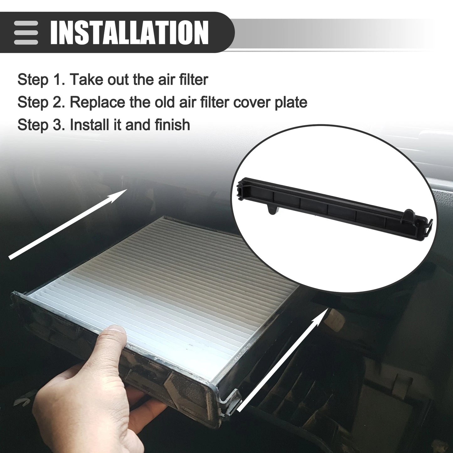 Cabin Air Filter Cover for Jeep Cherokee (2014-2019) ABS Black