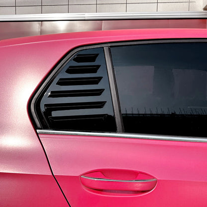 2 x Rear Window Louver Covers for VW Golf 8 MK8 (2020-2023) Gloss Black