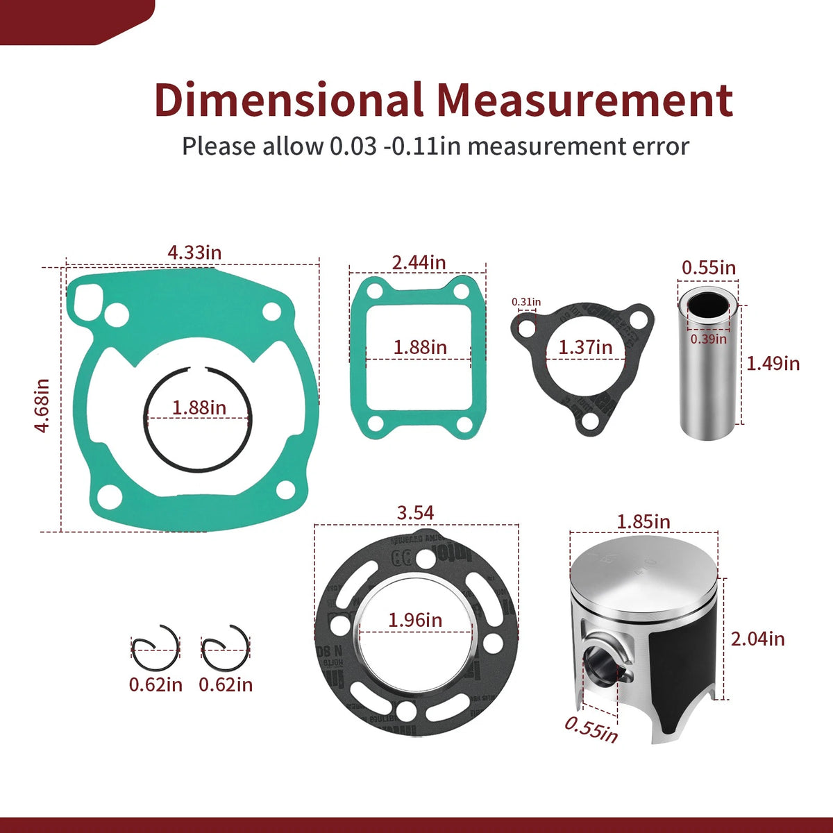 Top End Piston 47mm w/ Gaskets for Honda CR80R (1986–1991)