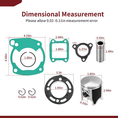 Top End Piston 47mm w/ Gaskets for Honda CR80R (1986–1991)
