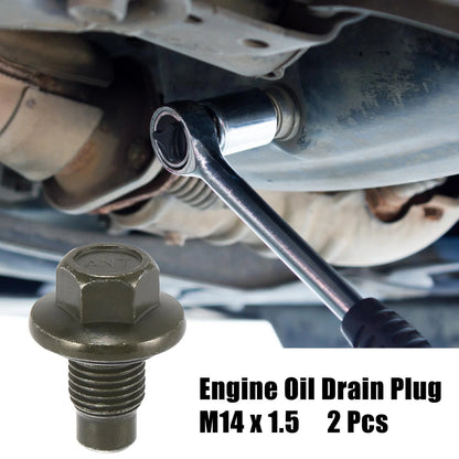 M14 x 1.5 Steel Oil Drain Plug Screws with Seal Rings for Ford