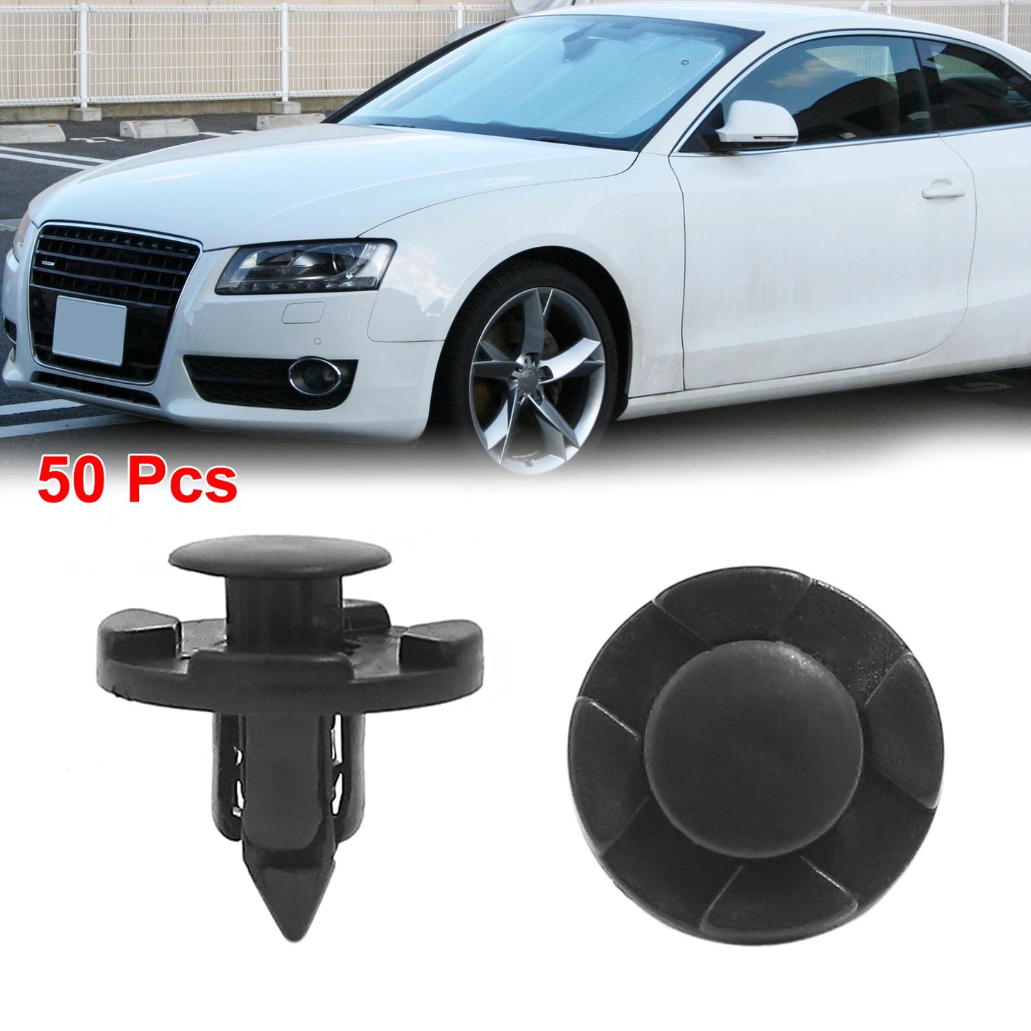 50 Pcs 8mm Plastic Push Type Rivet Clips for Nissan