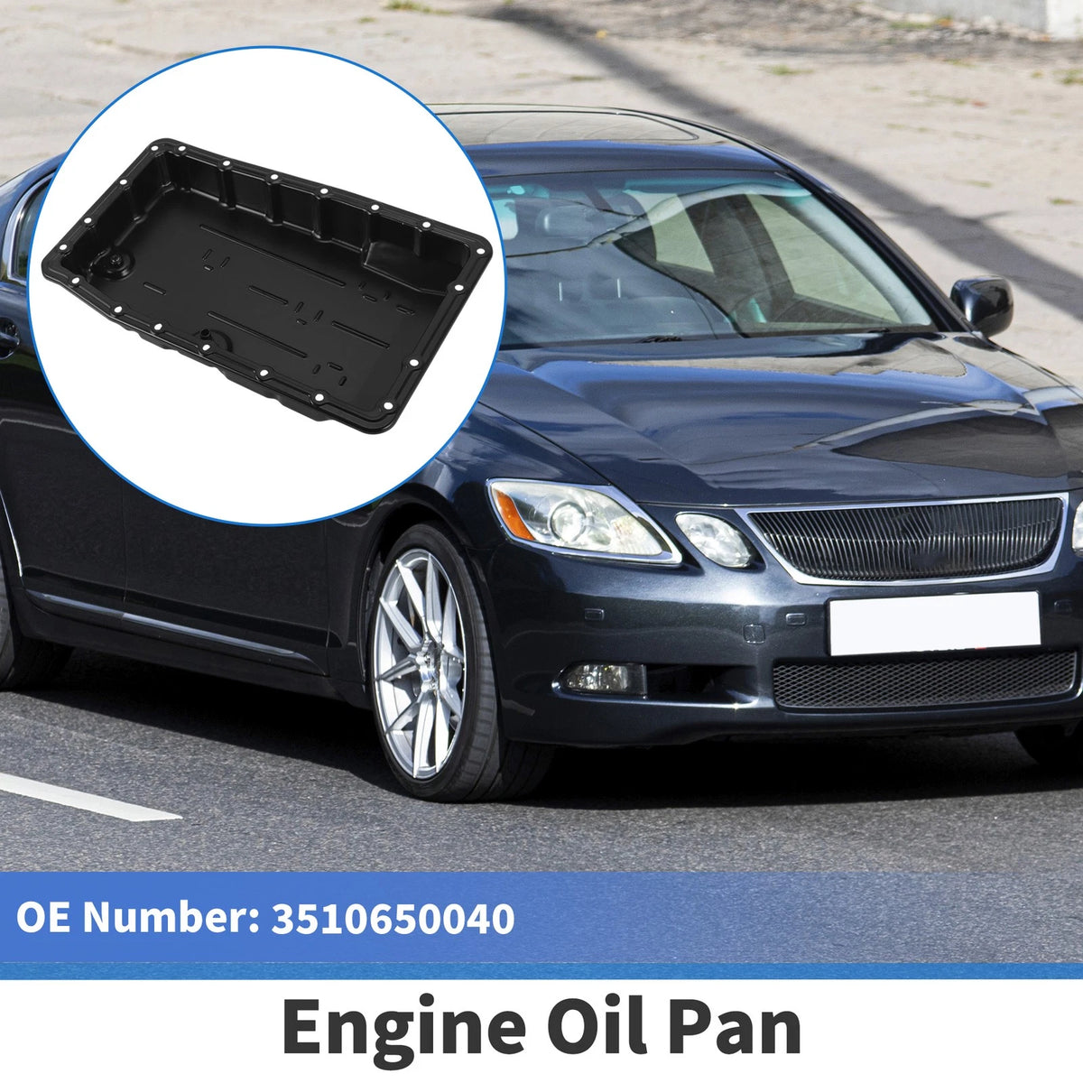 Engine Oil Pan for Toyota Lexus GS350 (2007-2011) Steel Black