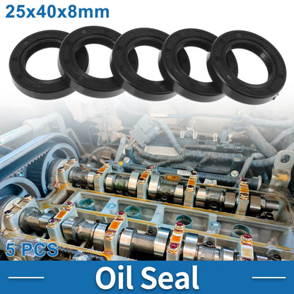 Oil Seal 25x40x8mm Nitrile Rubber Seal Ring for MakeModel 5 Pcs