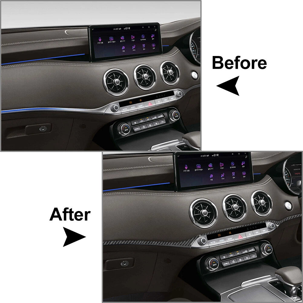 Dashboard Panel Cover Trim Strips for Kia Stinger (2018-2023) Black