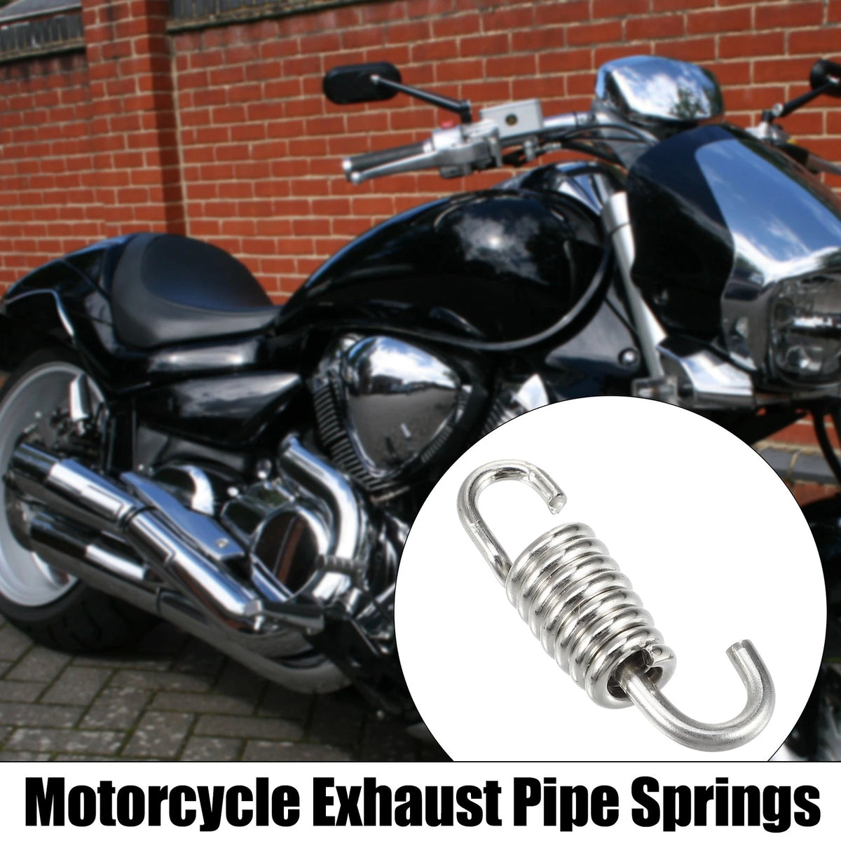 6 x 43mm 1.69" Motorcycle Muffler Exhaust Pipe Springs for Universal Silver Tone