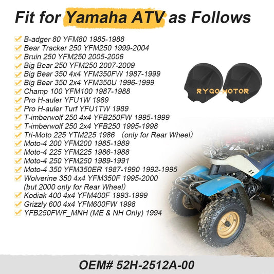 2 x Front Rear Wheel Caps for Yamaha Bear Tracker 250 YFM250 (1999–2004)