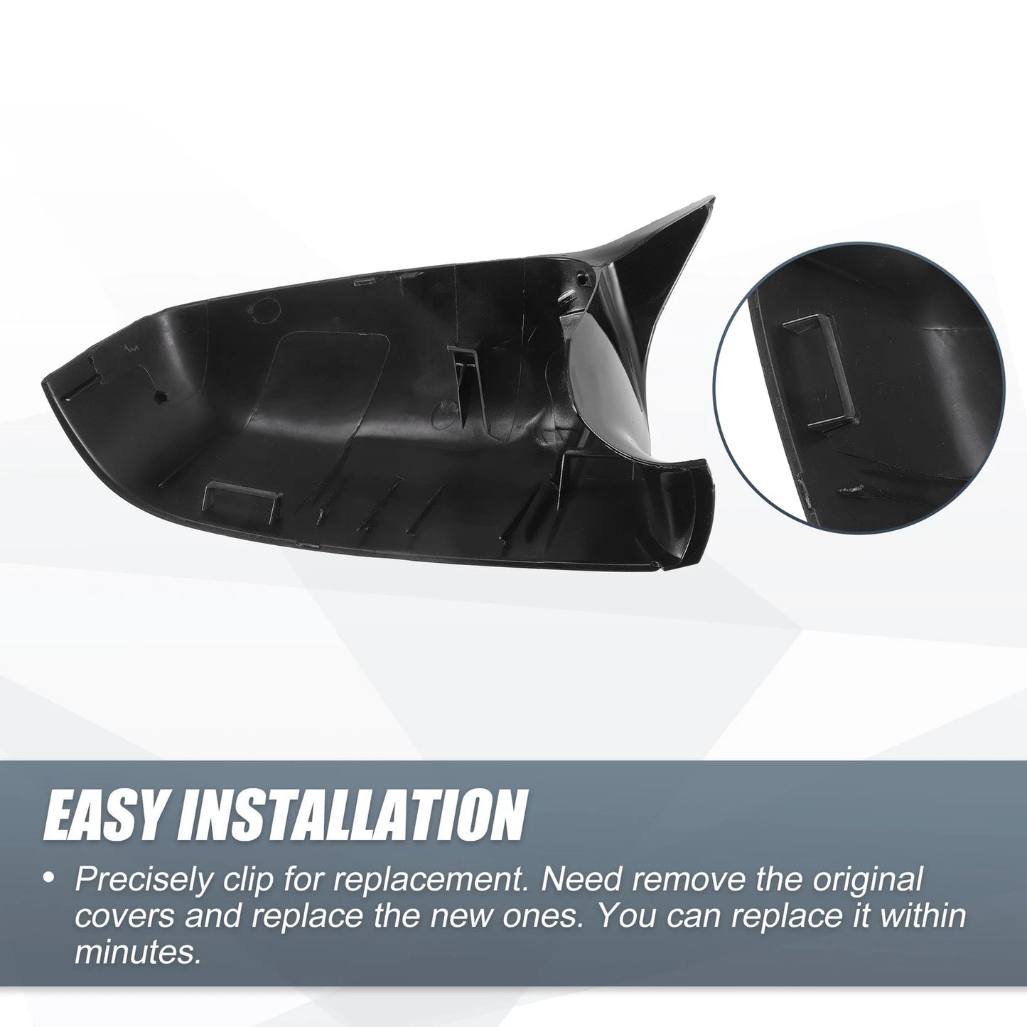 Rearview Mirror Cover Cap Gloss Black for BMW 5 6 7 Series (2009-2017)