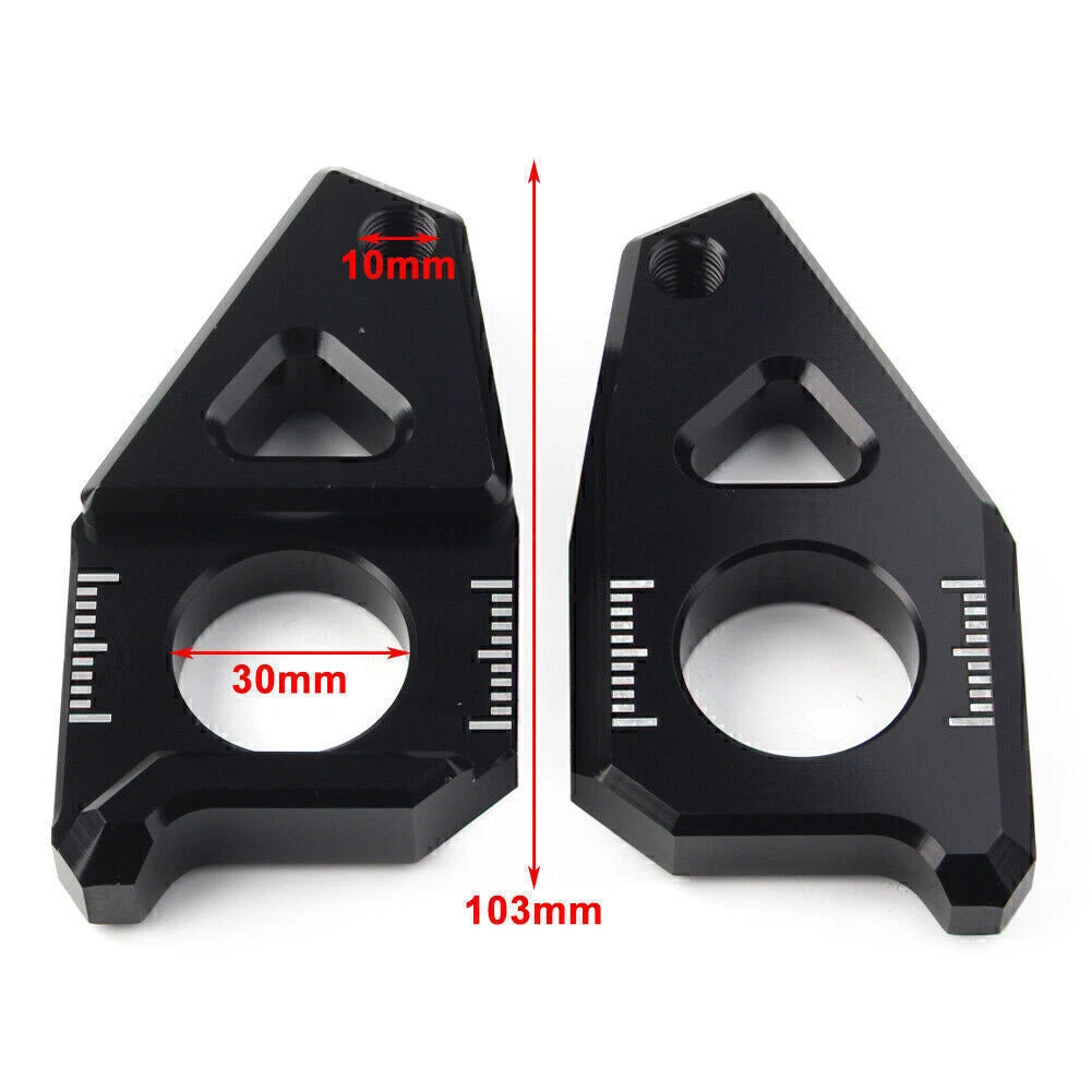 Yamaha YZF FZ8 FZ1 TMAX Silver Motorcycle Axle Spindle Chain Adjuster Blocks