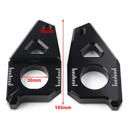Yamaha YZF FZ8 FZ1 TMAX Silver Motorcycle Axle Spindle Chain Adjuster Blocks
