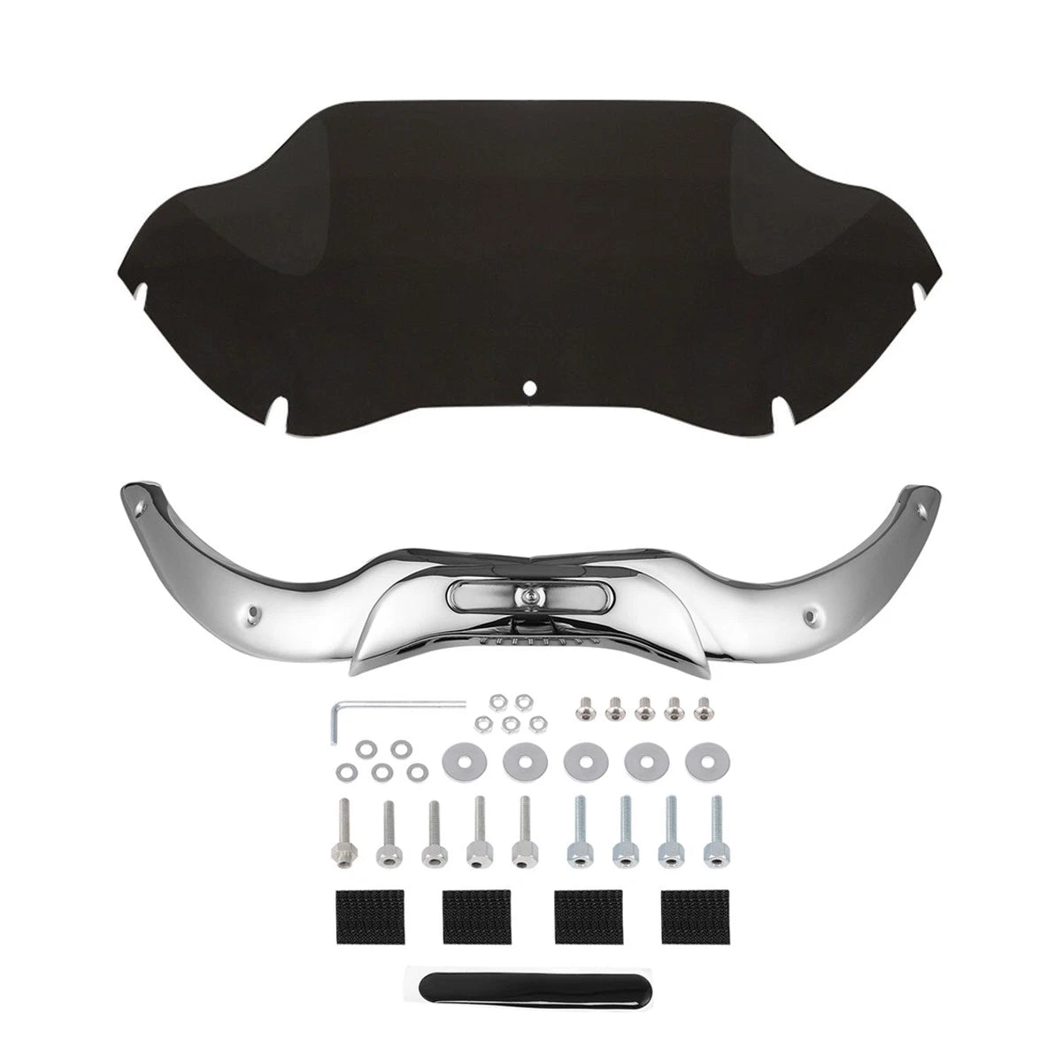 9.5'' Windshield Windscreen & Chrome Trims for Harley Road Glide (2004-2013)