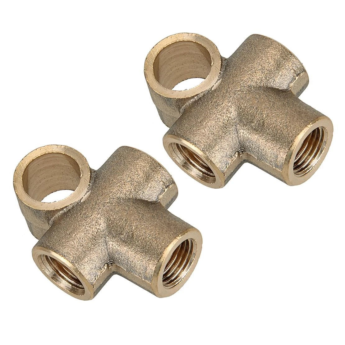 Brake Line Pipe Brass T 3-Way Female Fitting Connector for Car M10x1