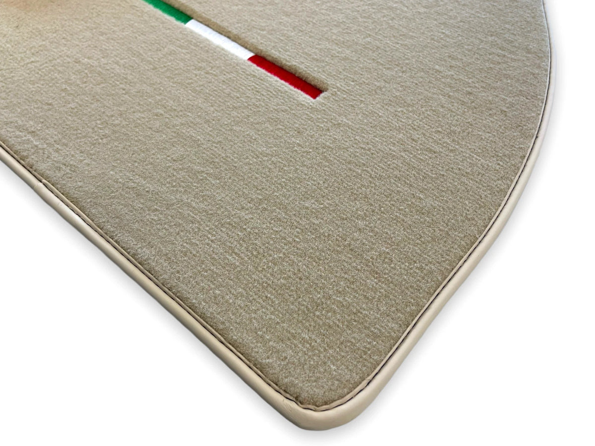 Beige Floor Mats for Ferrari 328 GTB (1985-1989) - Tailored Carpets with Emblem