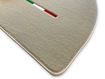 Beige Floor Mats for Ferrari 328 GTB (1985-1989) - Tailored Carpets with Emblem