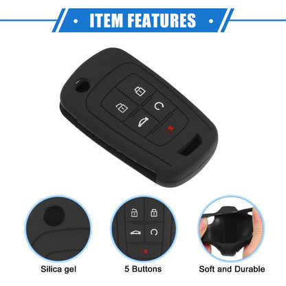 5 Button Remote Key Shell for Chevrolet Camaro (2010 - 2019) Black