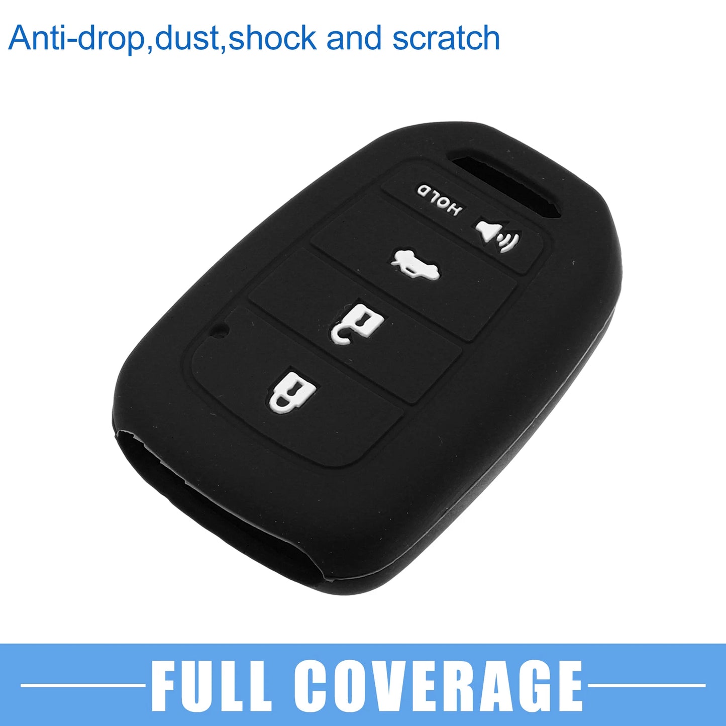 Smart Key Fob Cover Protector for Honda Civic Accord CR-V HR-V Black (2 x)