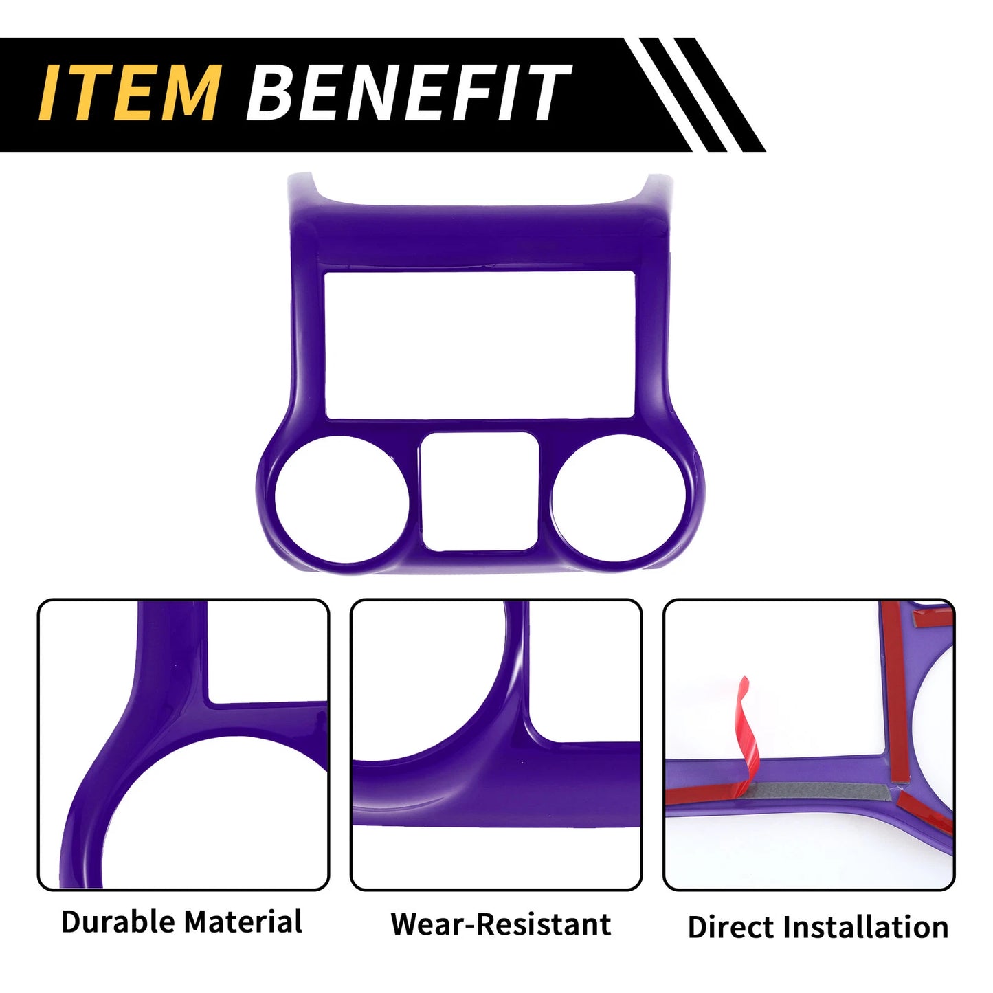 Console Dashboard Cover Trim for Jeep Wrangler JK JKU (2011-2017) Purple