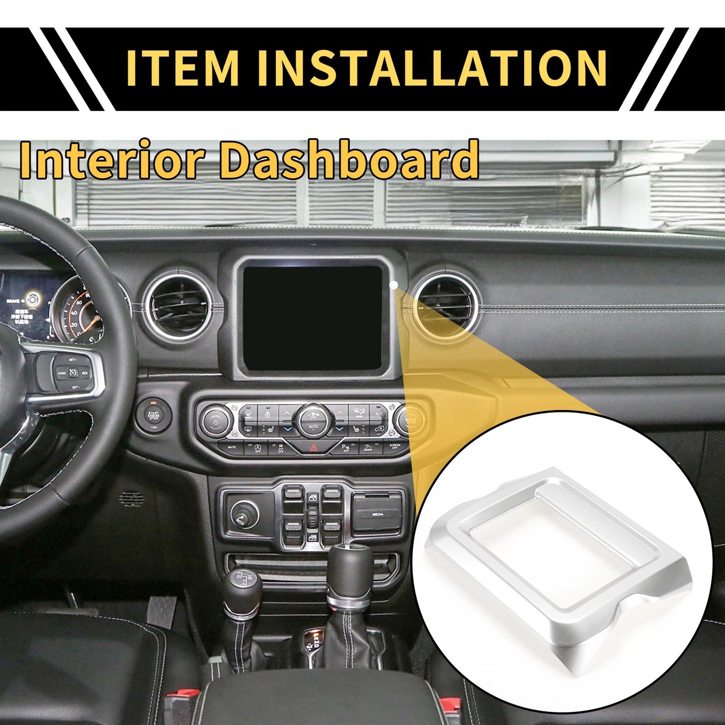 GPS Navigation Panel Trim Cover for Jeep Wrangler JL JLU (2018-2023)