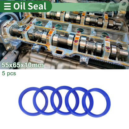 Oil Seal 55x65x10mm TPU High-Pressure Rotary Seal Blue 5 Pcs for MakeModel