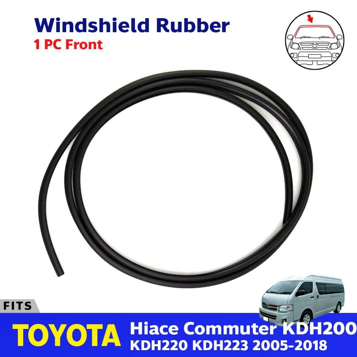 Front Windshield Moulding Rubber Fits Toyota Hiace Commuter KDH200 Van 2005-18
