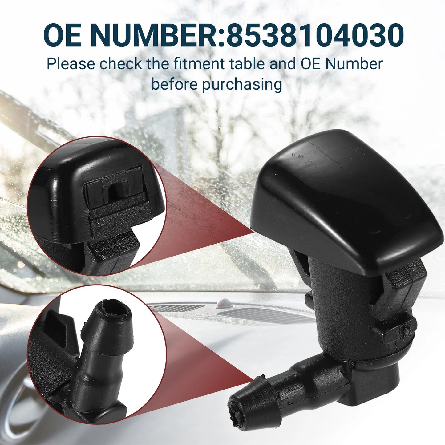 1 Set Windshield Washer Nozzle for Toyota Tacoma with Hose and Connectors