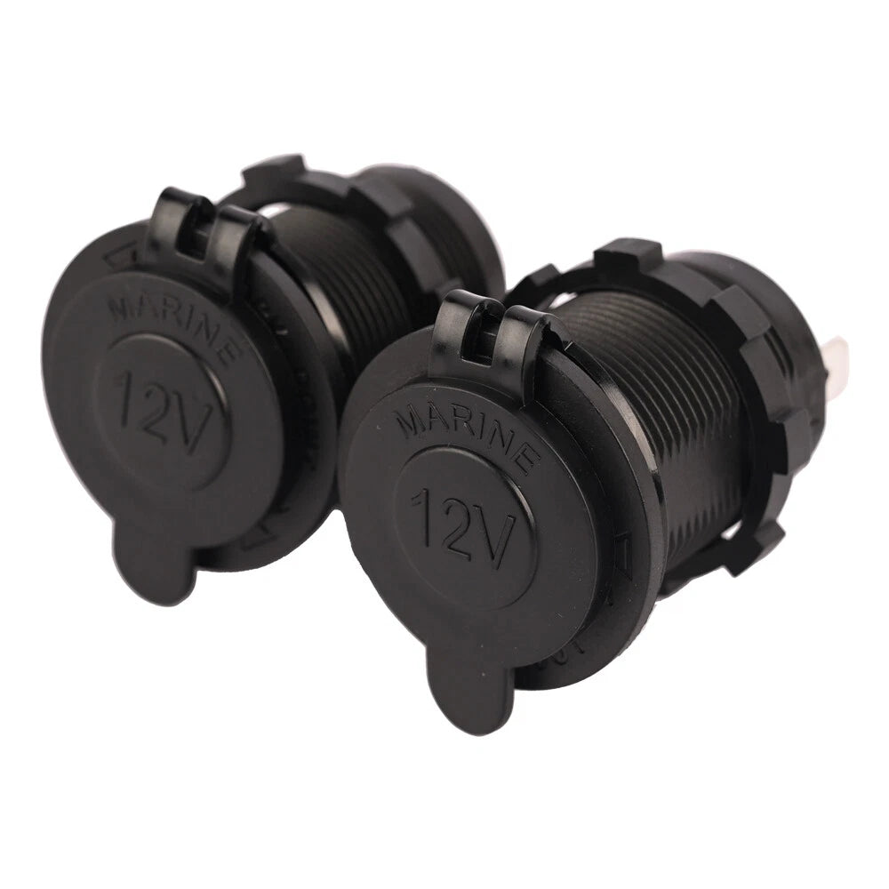 2 x Cigarette Lighter Socket 12V Power Outlet Receptacle for Car Marine ATV