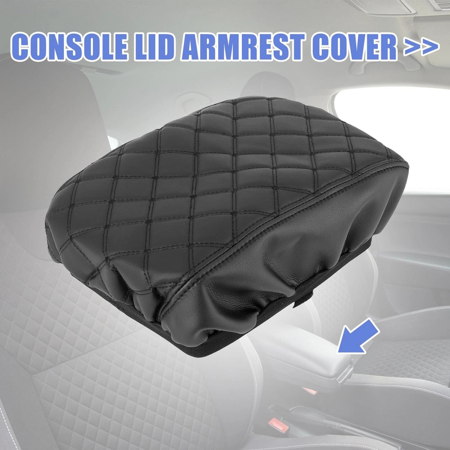 Center Console Lid Armrest Cover for Ford Explorer (2011-2015) Black