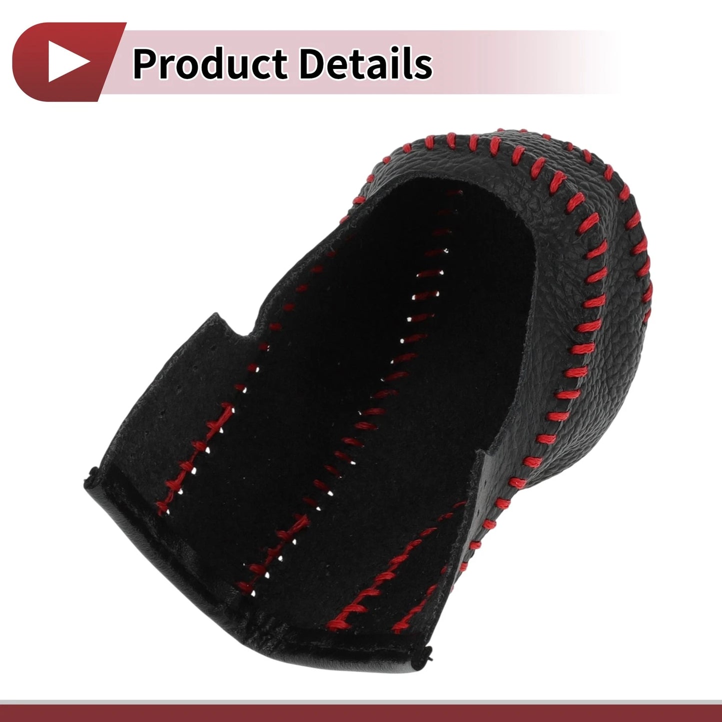 1 Pc Gear Shift Knob Cover for Infiniti G37 (2008-2013) Faux Leather Black Red