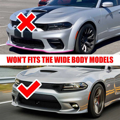 Gloss Black Front Bumper Lip Splitter Spoiler Set for 2015-2022 Dodge Charger