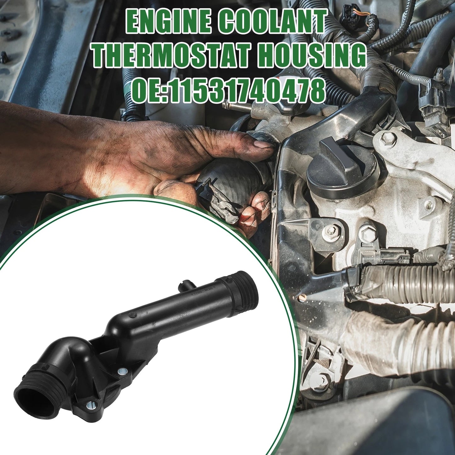 Engine Coolant Thermostat Housing for BMW 528i