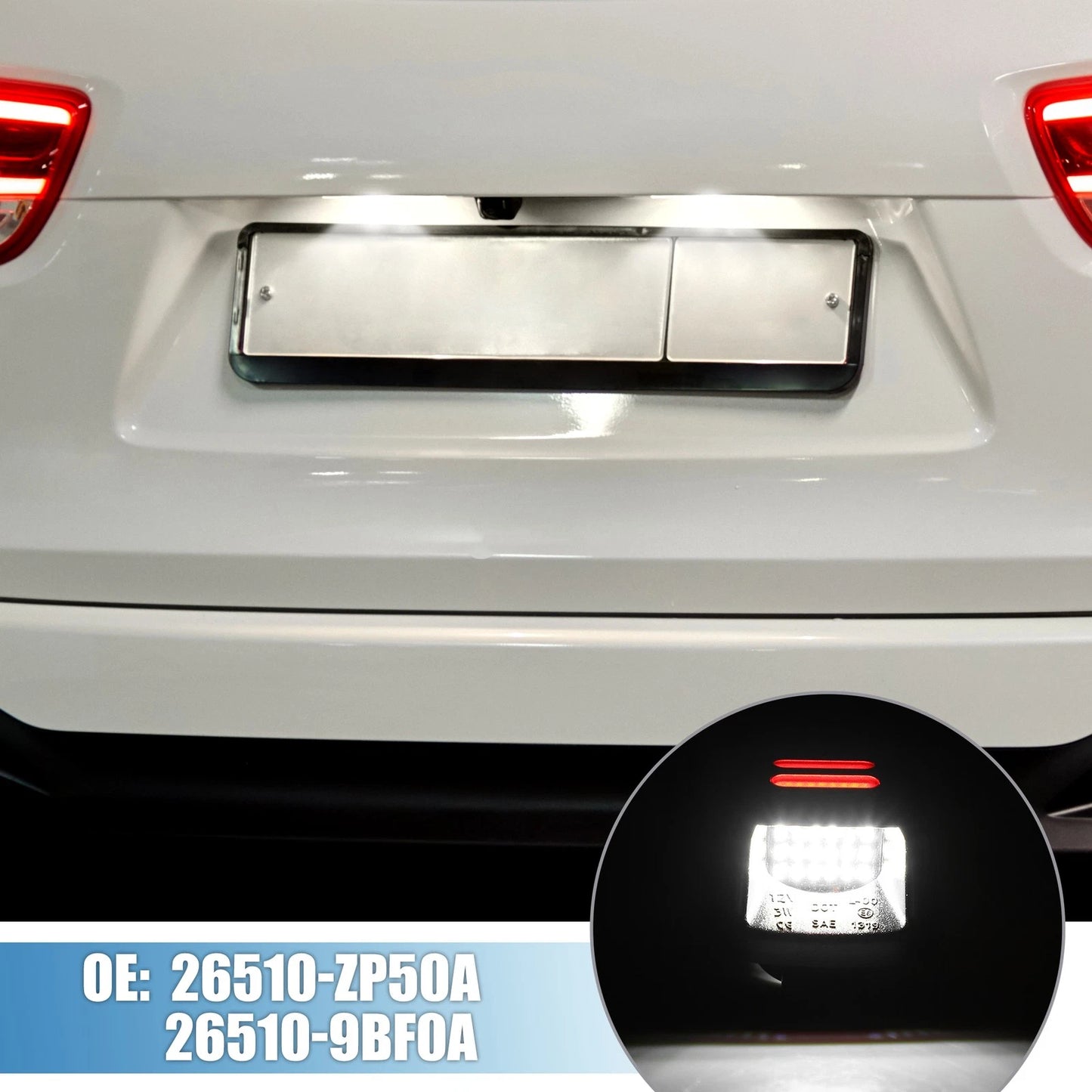 White Red LED License Plate Lights for Nissan Frontier (2005-2019)