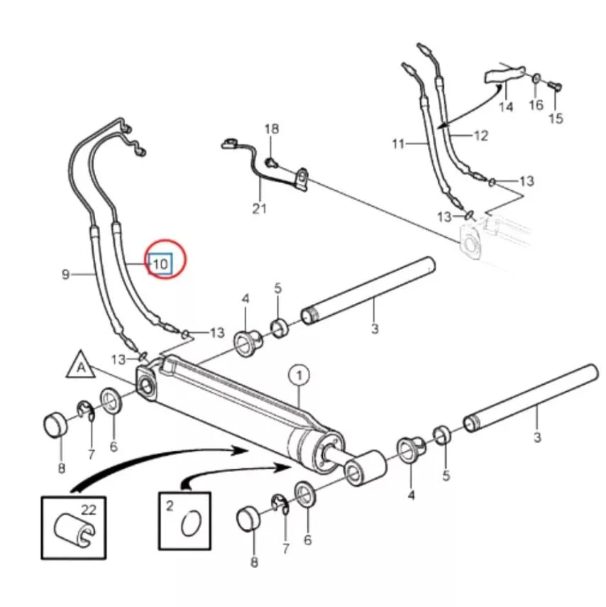 Volvo Penta Hydraulic Trim Hose for 3853857/984024/985617 (2000-2023)