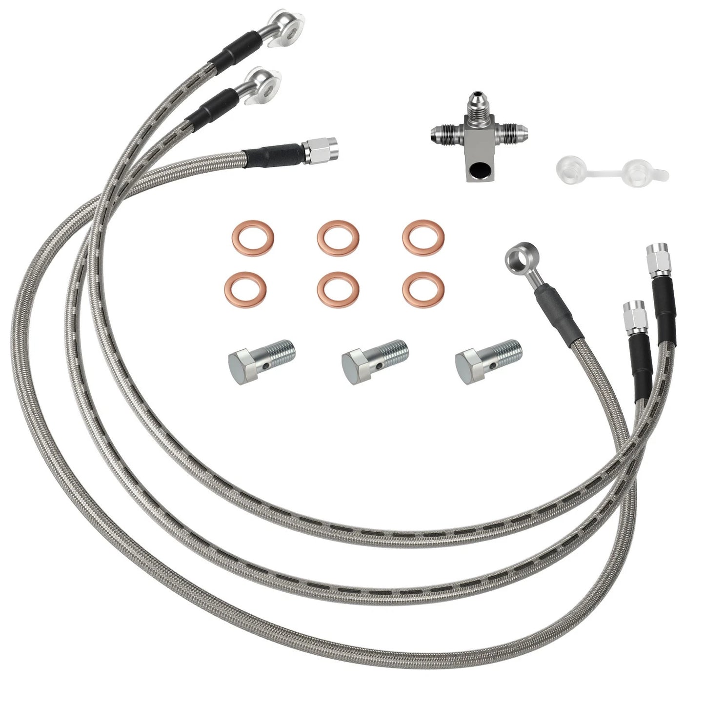 Steel Braided Front Brake Lines for Suzuki QuadSport Z400 2003-2008