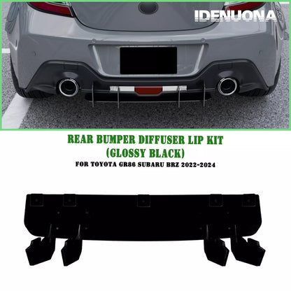 Gloss Black Rear Bumper Diffuser Lip for Subaru BRZ, Toyota GR86 (2022-2024)