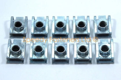 10 x M8 8mm Filo Punte C Clip Velocità Molla Zincato Camino U Dado Dadi