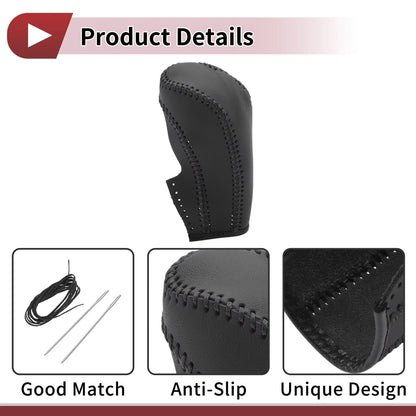 Car Gear Shift Knob Cover for Ford Fiesta Black Faux Leather (2011-2019)