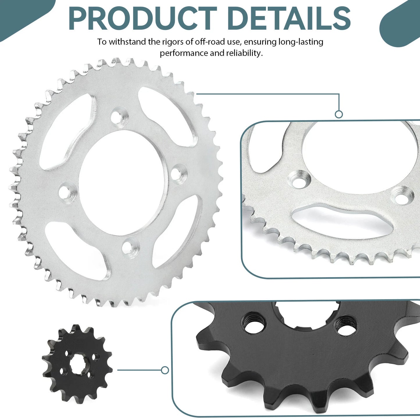 2 x 14T/46T FrontRear Sprocket Chain Kit for Honda XR80R XR CRF80F (1989–2013)