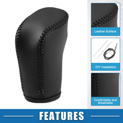 Gear Shift Head Knob Cover for Honda Civic 11th Gen 2022-2023 Faux Leather Black