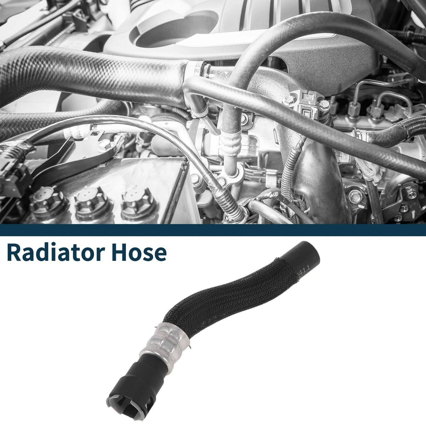 Radiator Hose Water Pipe for Jeep Cherokee (2014-2019) Rubber Black