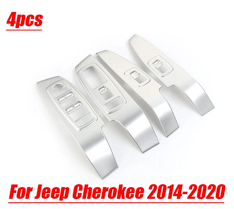 ABS Window Lock Lift Panel Frame Trims 4Pcs for Jeep Cherokee (2014–2020)