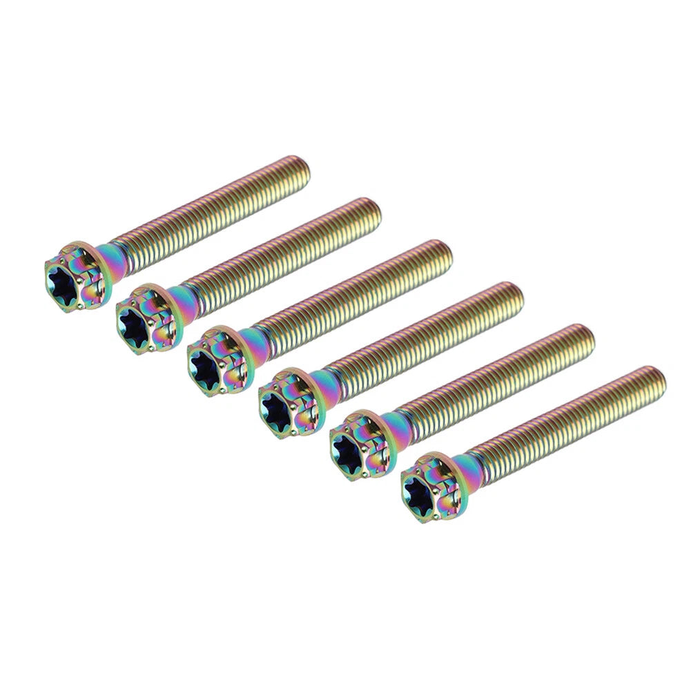 6pcs M8x60mm Titanium Torx Head Flange Screws for Motorcycle Bike