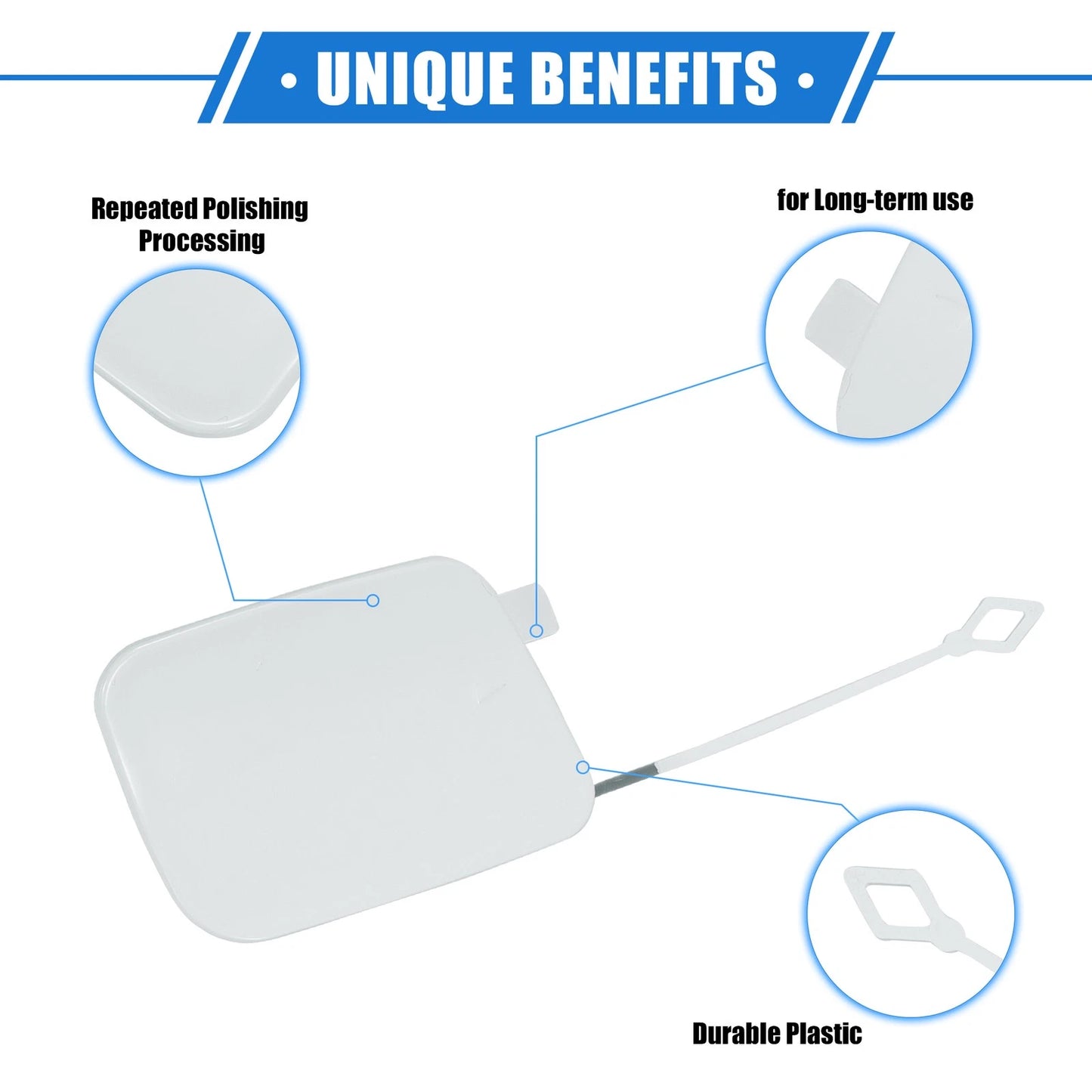 Rear Tow Hook Eye Hole Cover for BMW X5 (2016-2018) - Plastic White Cap