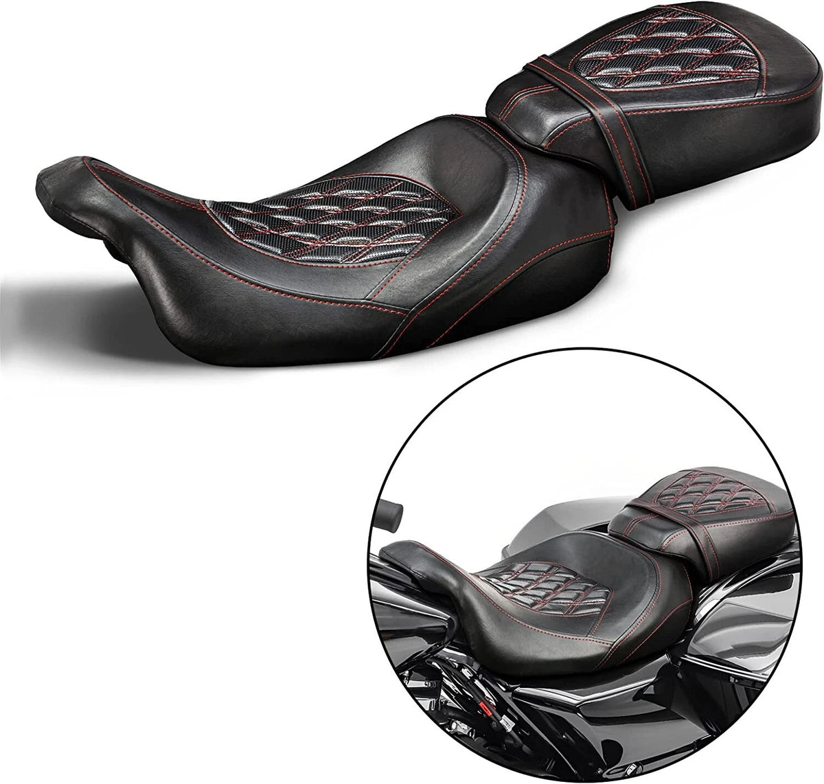 Driver Passenger Seat for Harley CVO Touring Electra Street Glide (09-22)