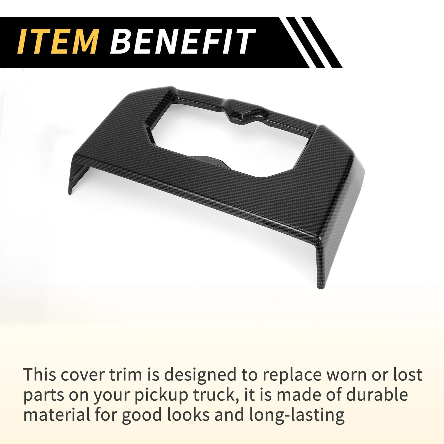 Carbon Fiber Armrest Box Rear Cup Holder Covers for Toyota Tundra (22-24)